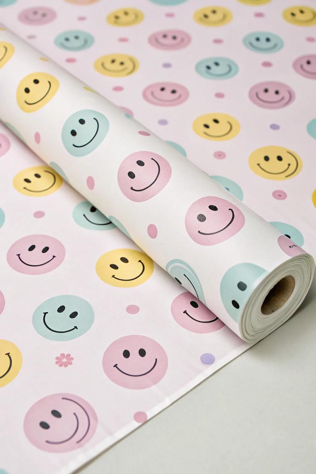 Smiley faces spread happiness and positive energy throughout the room.