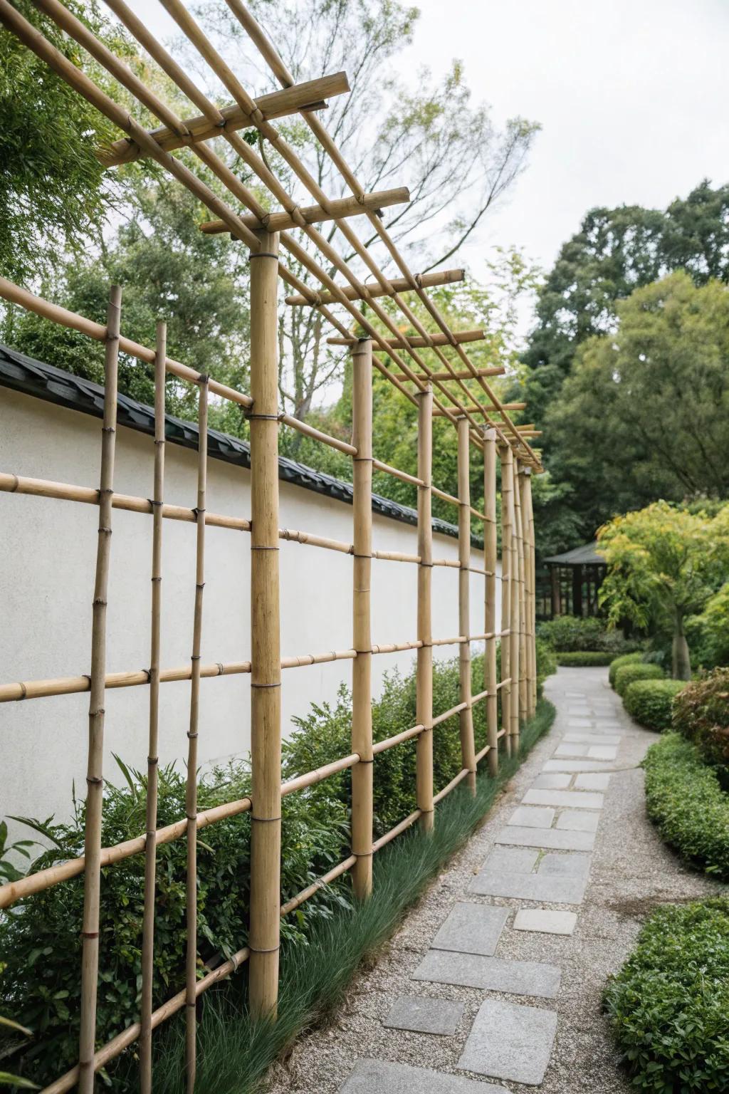 Incorporate a touch of zen using a natural bamboo trellis.