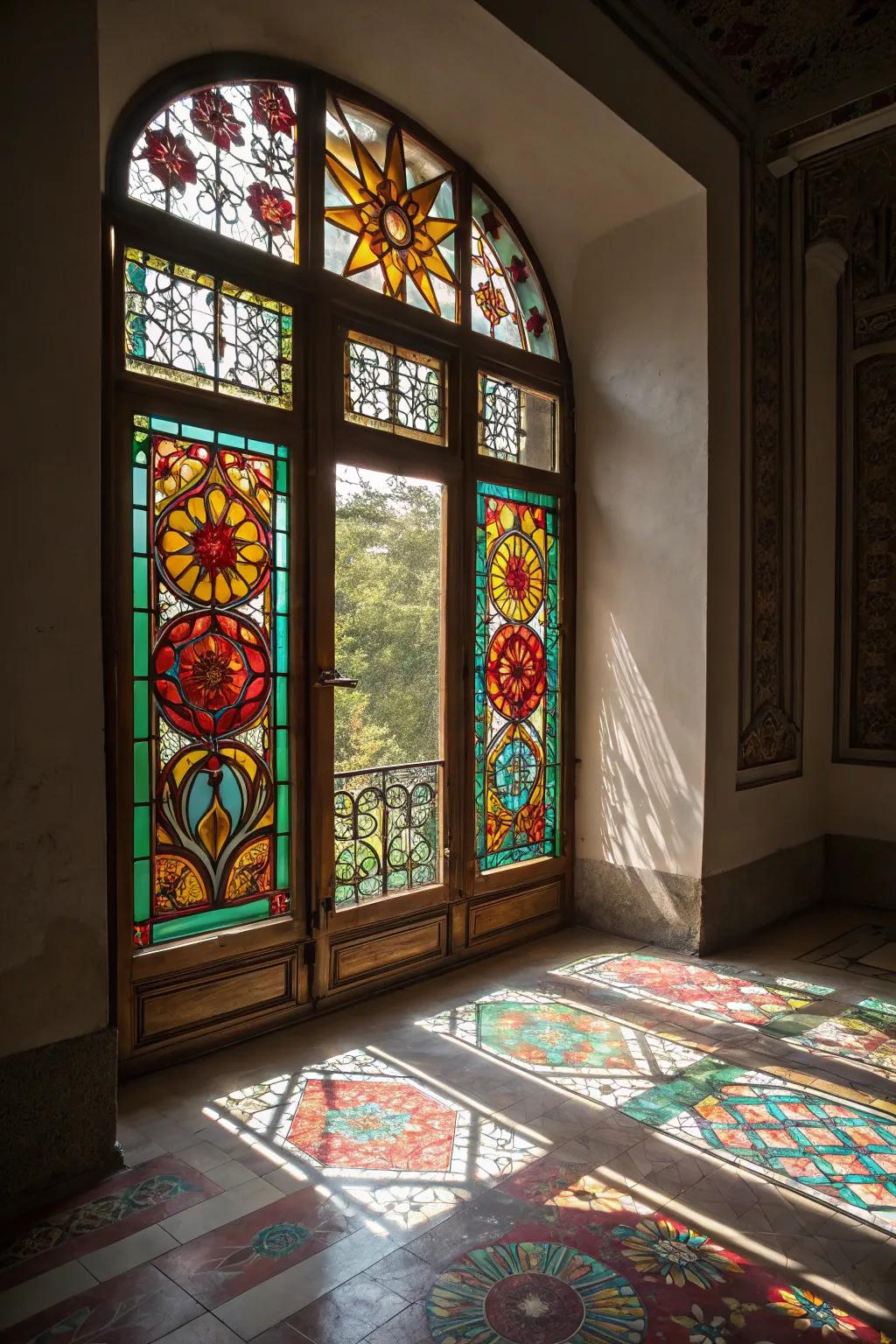 Stained glass infuses beauty and privacy into any area.