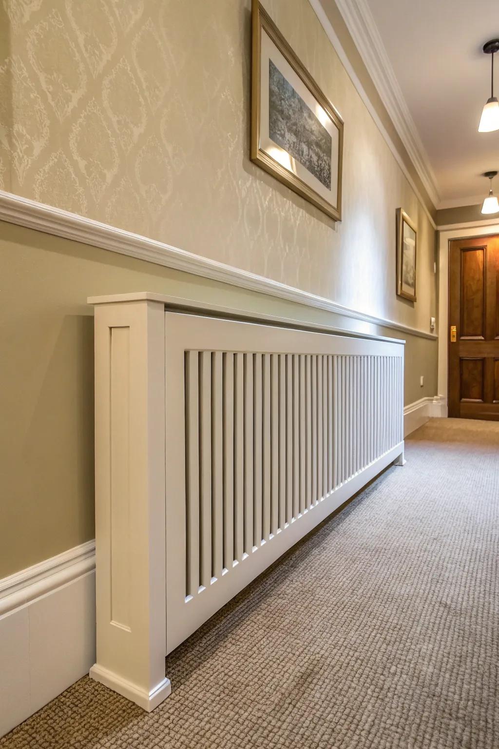 A radiator face that harmonizes beautifully with the wall color.
