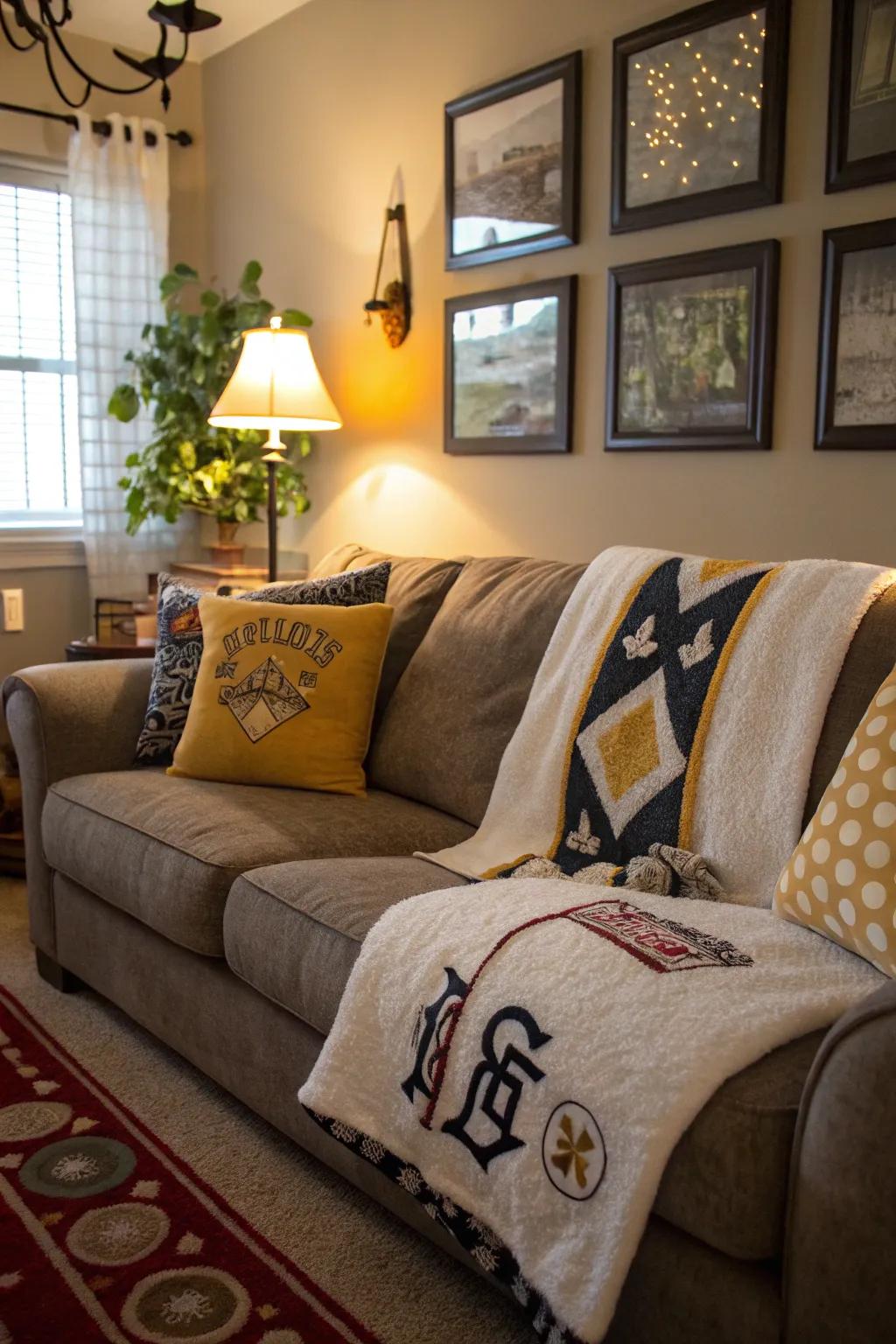 <strong><em>Rally towel</em></strong> pillows bring a snug and personal touch to your decor.” loading=”lazy” class=”pimg”>
	</picture><figcaption><strong><em>Rally towel</em></strong> pillows bring a snug and personal touch to your decor.</figcaption></figure>
<p>Turn those beloved towels into one-of-a-kind pillow covers, adding a personal flourish to your sofa or bed. It’s among my favorite quick solutions for refreshing my decor instantly.</p>
<h3>Possibly helpful picks:</h3>
<ul class=