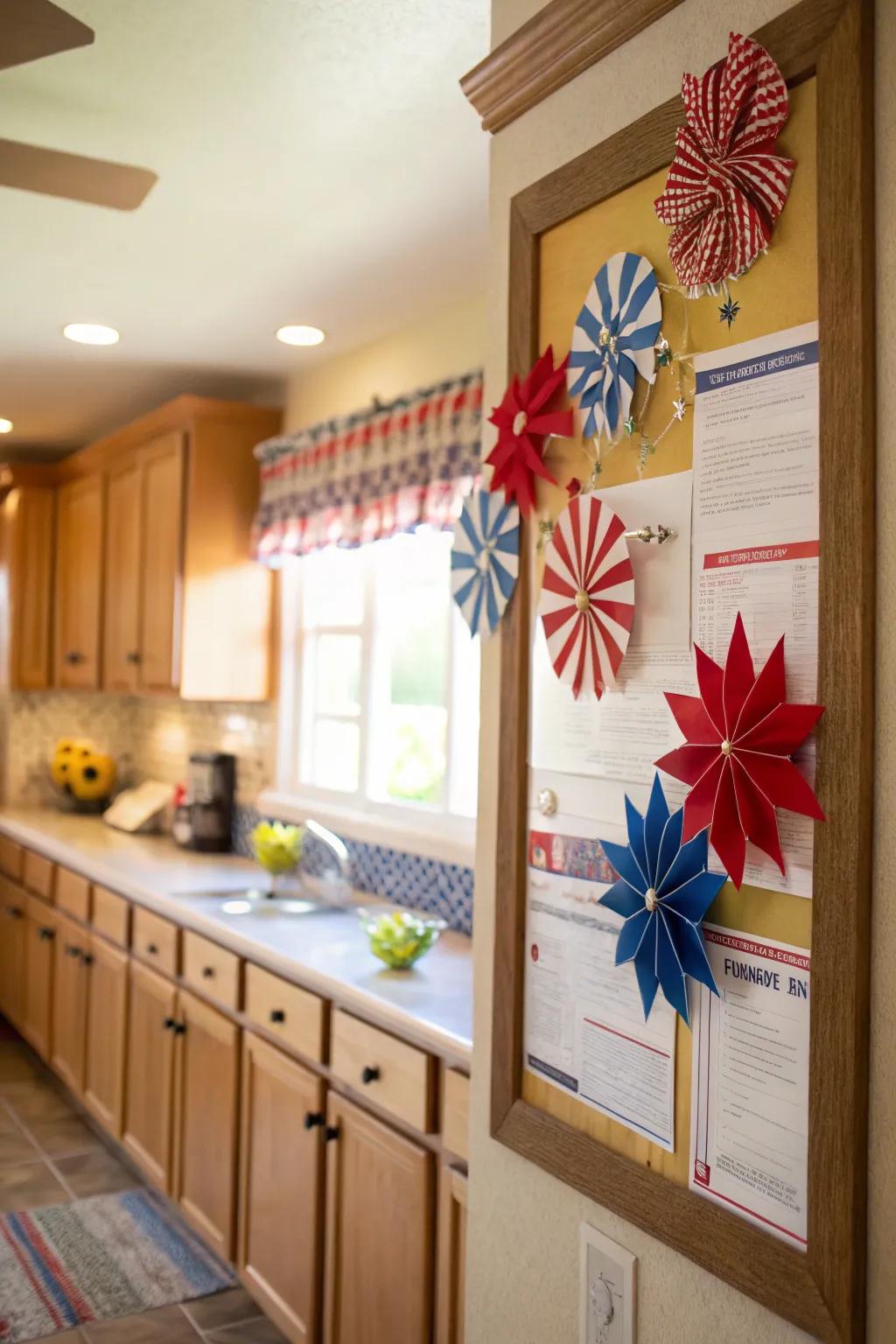 Patriotic whirligigs introduce a dynamic component to your decor.