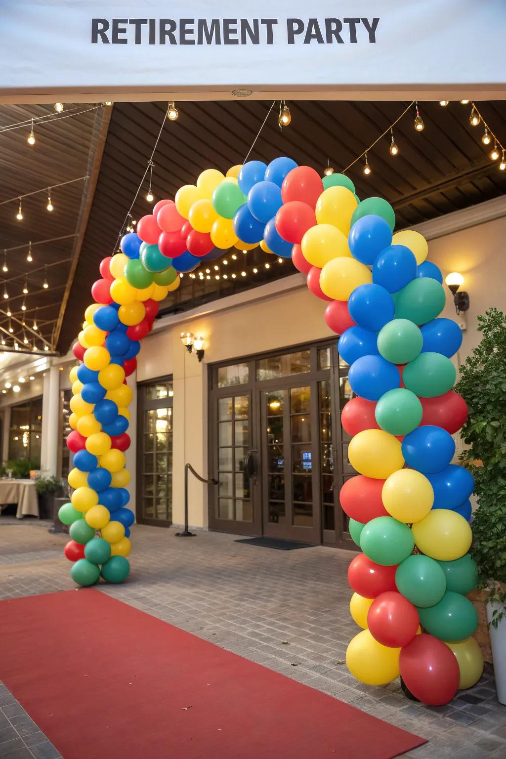 Balloon arches create a memorable entrance.