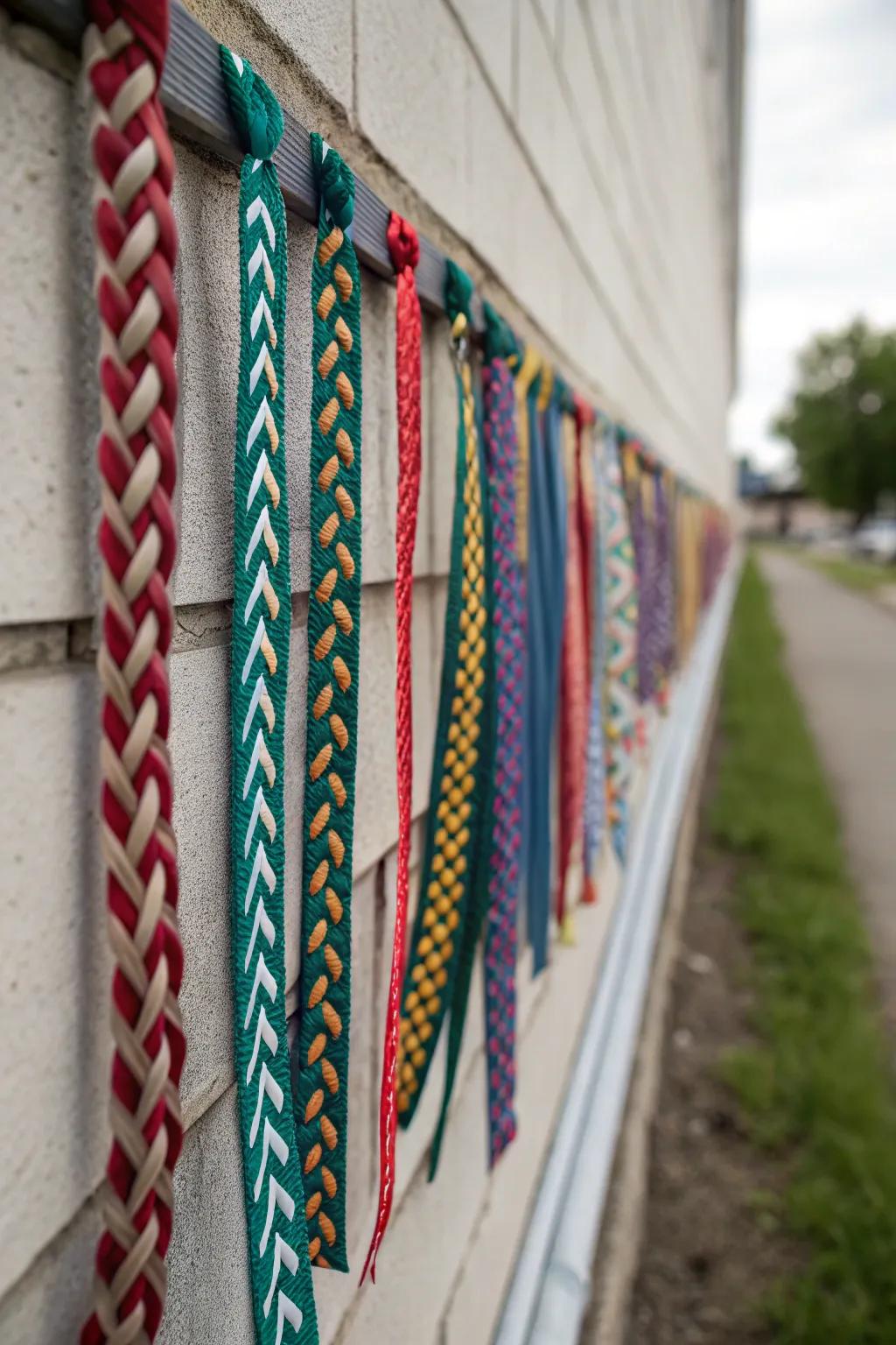 Intricate woven fabric strip designs for a distinctive touch.