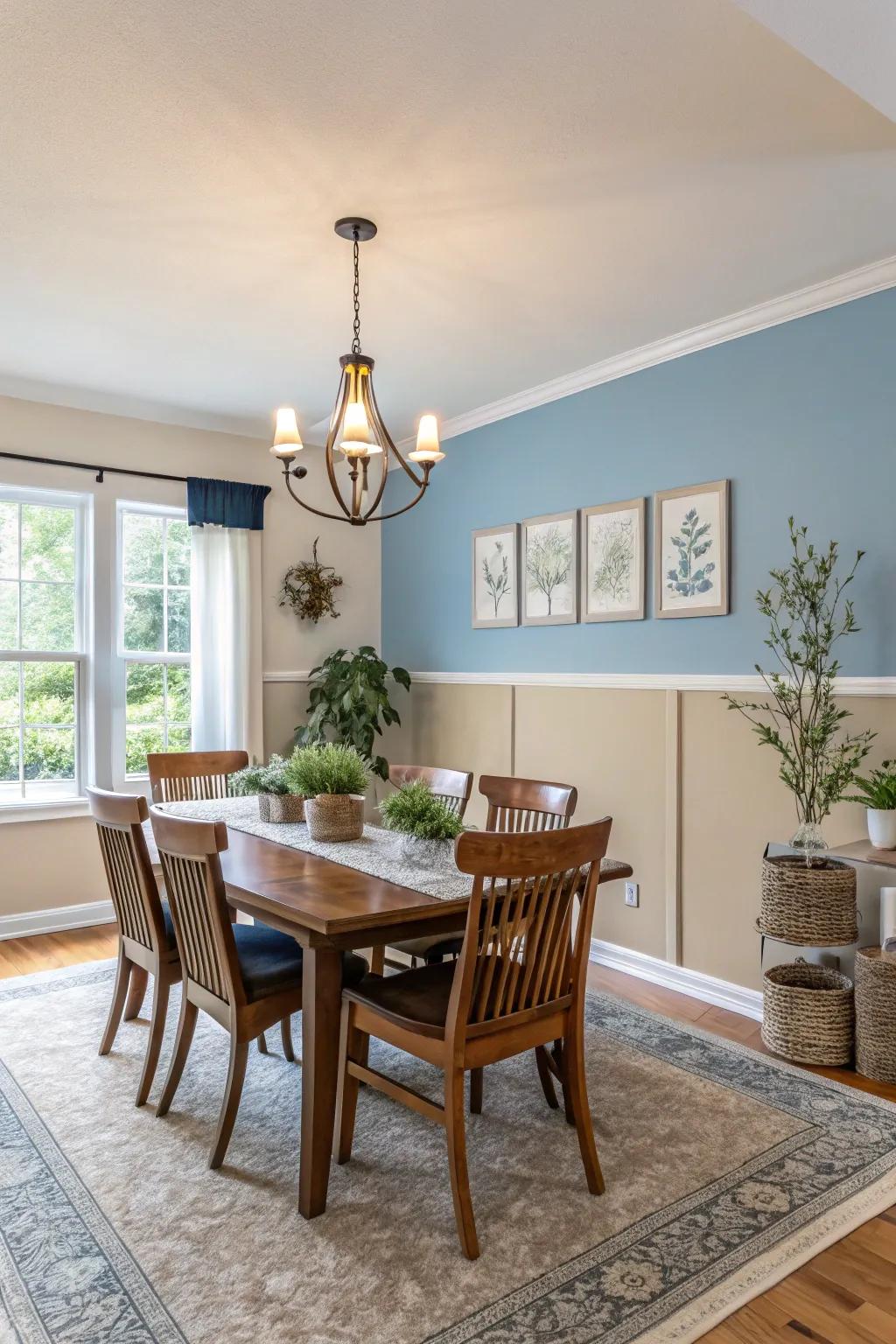 Dual-tone walls strike a flawless harmony between color and style.