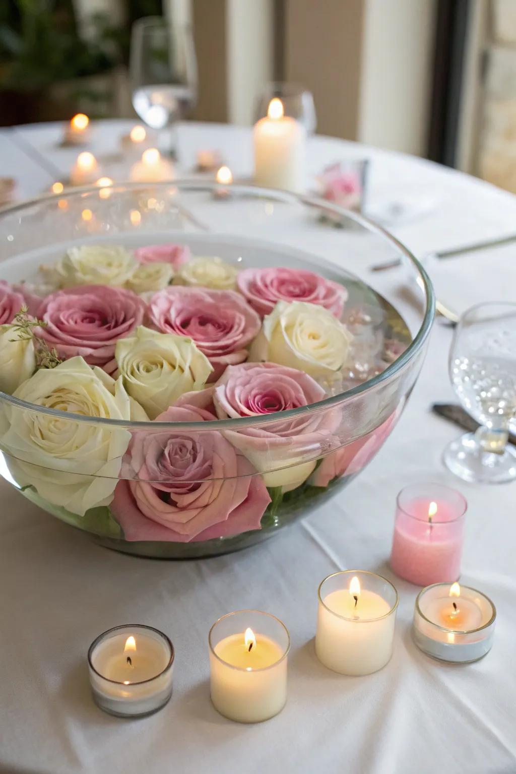 Mesmerizing Floating Rose Centerpiece