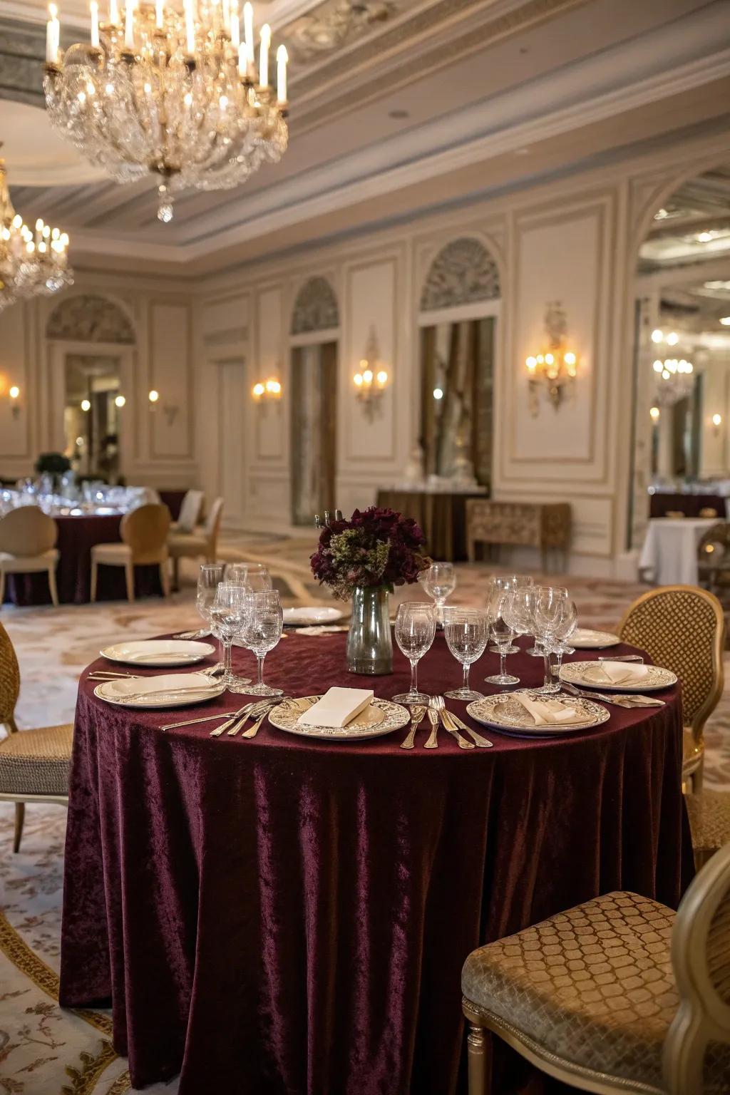 Layered fabrics elevate the eating experience.