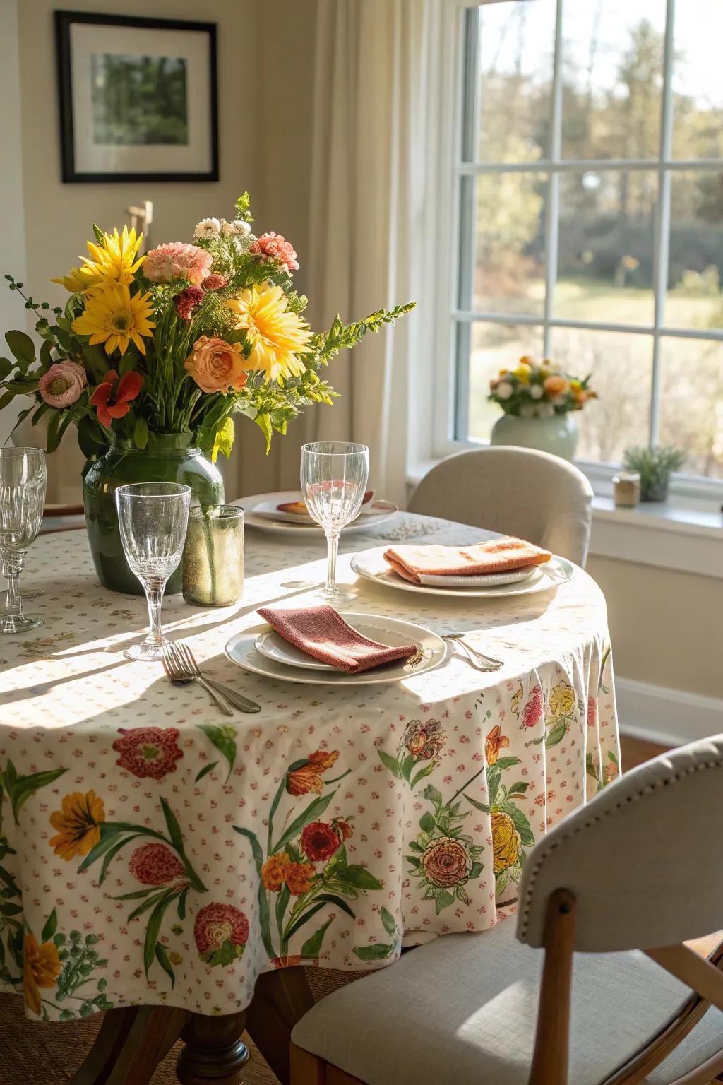 Floral designs foster a vibrant and energetic environment.