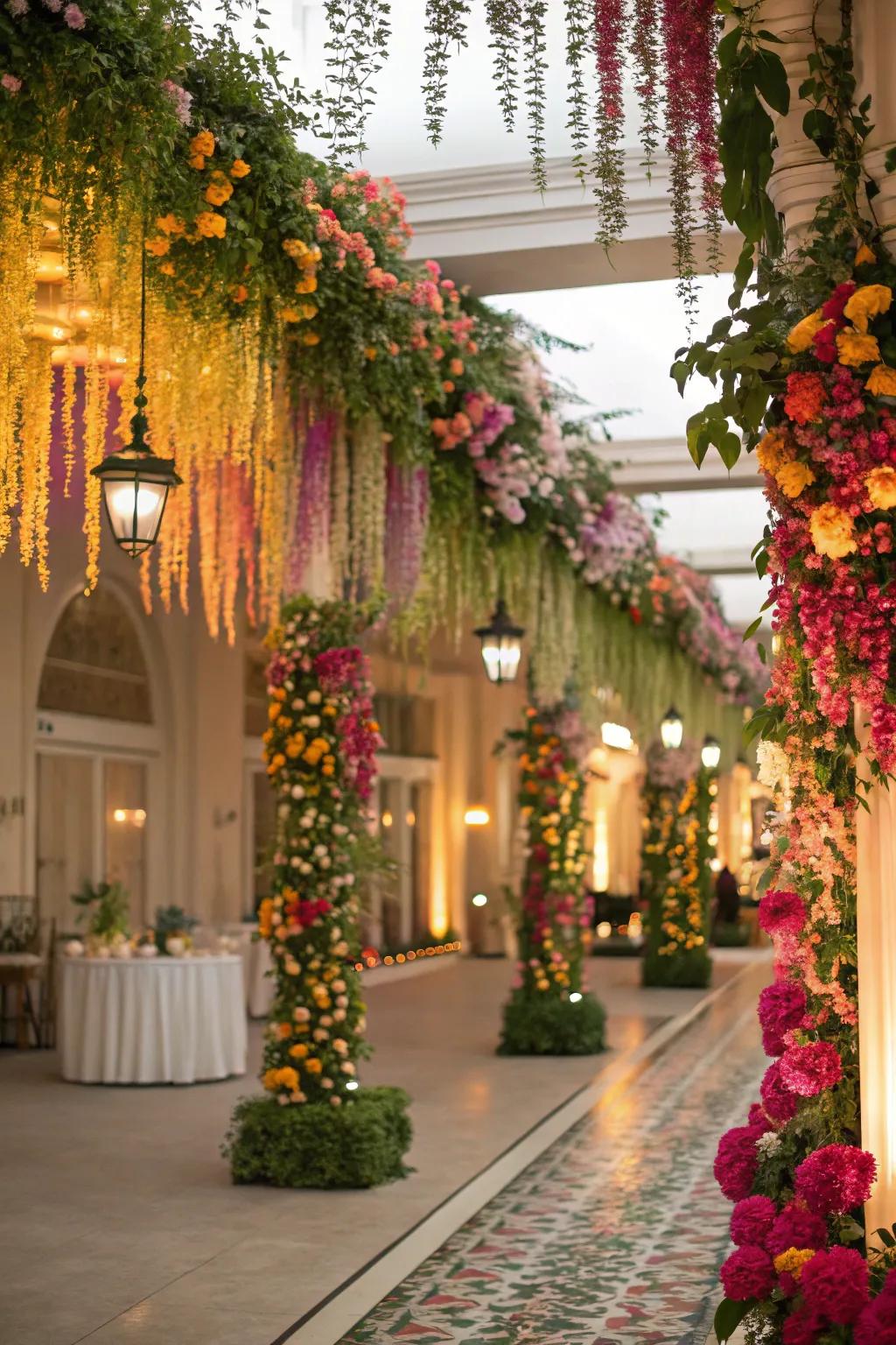 Stunning floral decorations infuse sophistication.