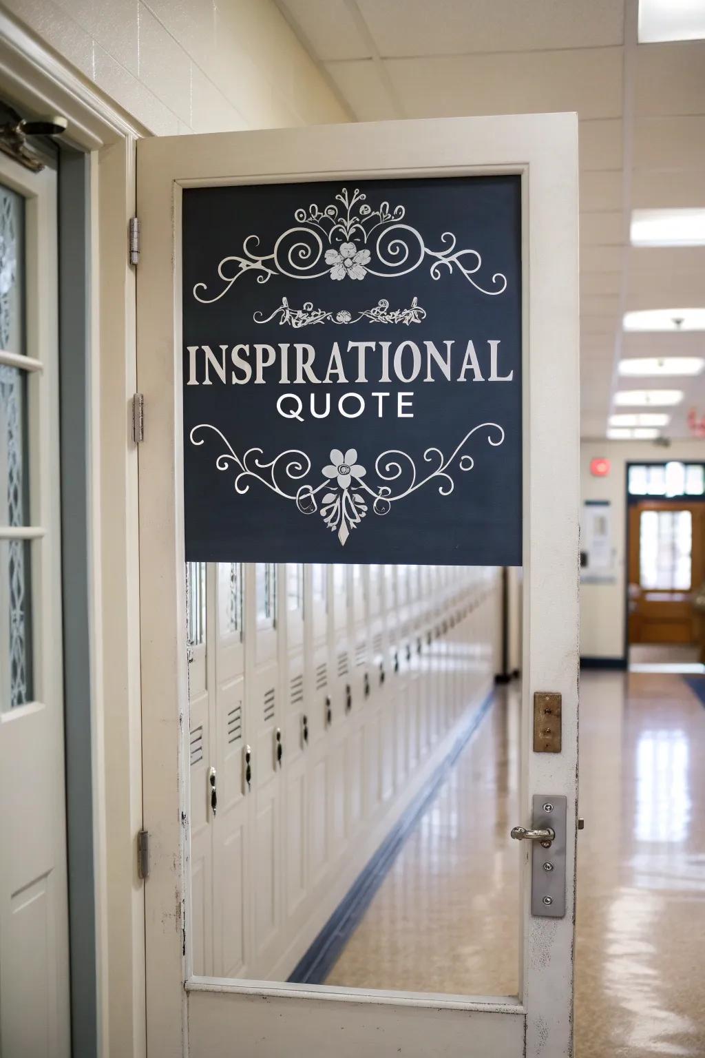 An empowering saying showcased on a school entrance to motivate pupils.