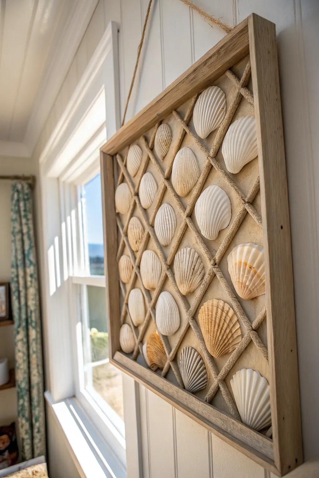 A shadow box metamorphoses seashells into an art piece worthy of display.