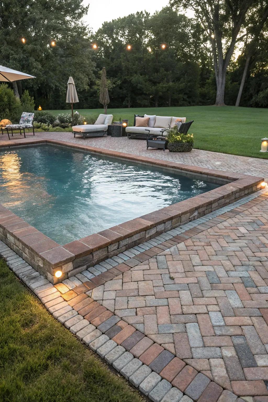 Classic brick pavers provide adaptable and enduring style.