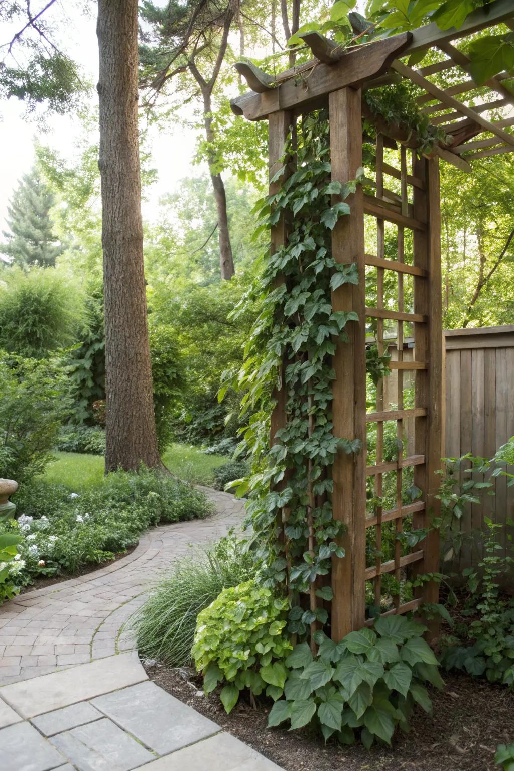 A vertical garden breathes life into small spaces.