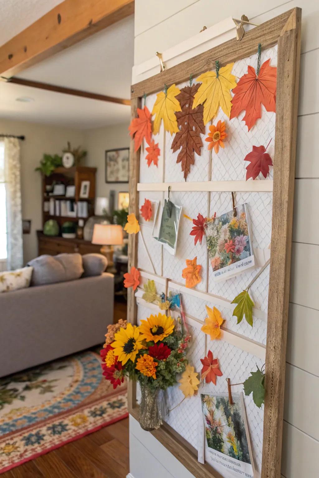 Keep your decor lively with seasonal timber cladding notice board themes.