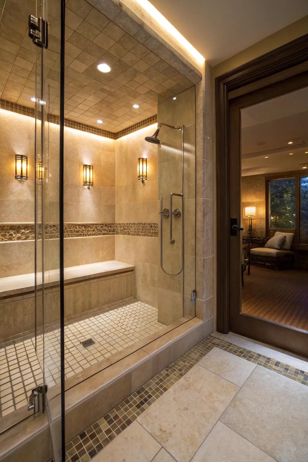 Integrated seating for a hint of opulence.