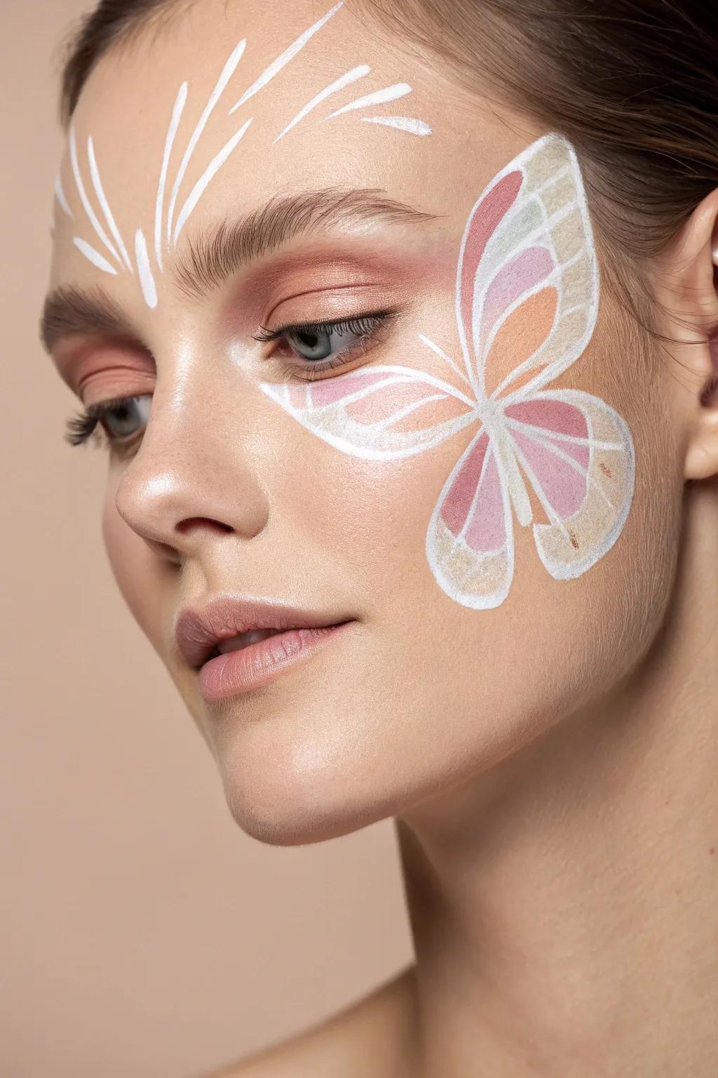 Relish the charm of symmetry with this minimalist butterfly visage art. 🦋✨ Great for adding a hint of fancifulness to your appearance, all while preserving a refined balance.