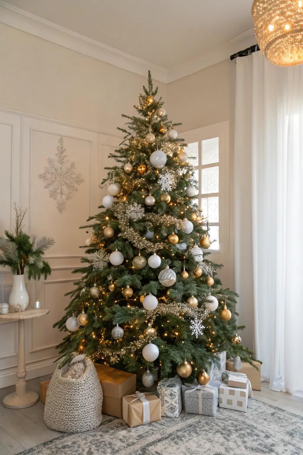 Subdued color palettes deliver timeless elegance for your Christmas tree.