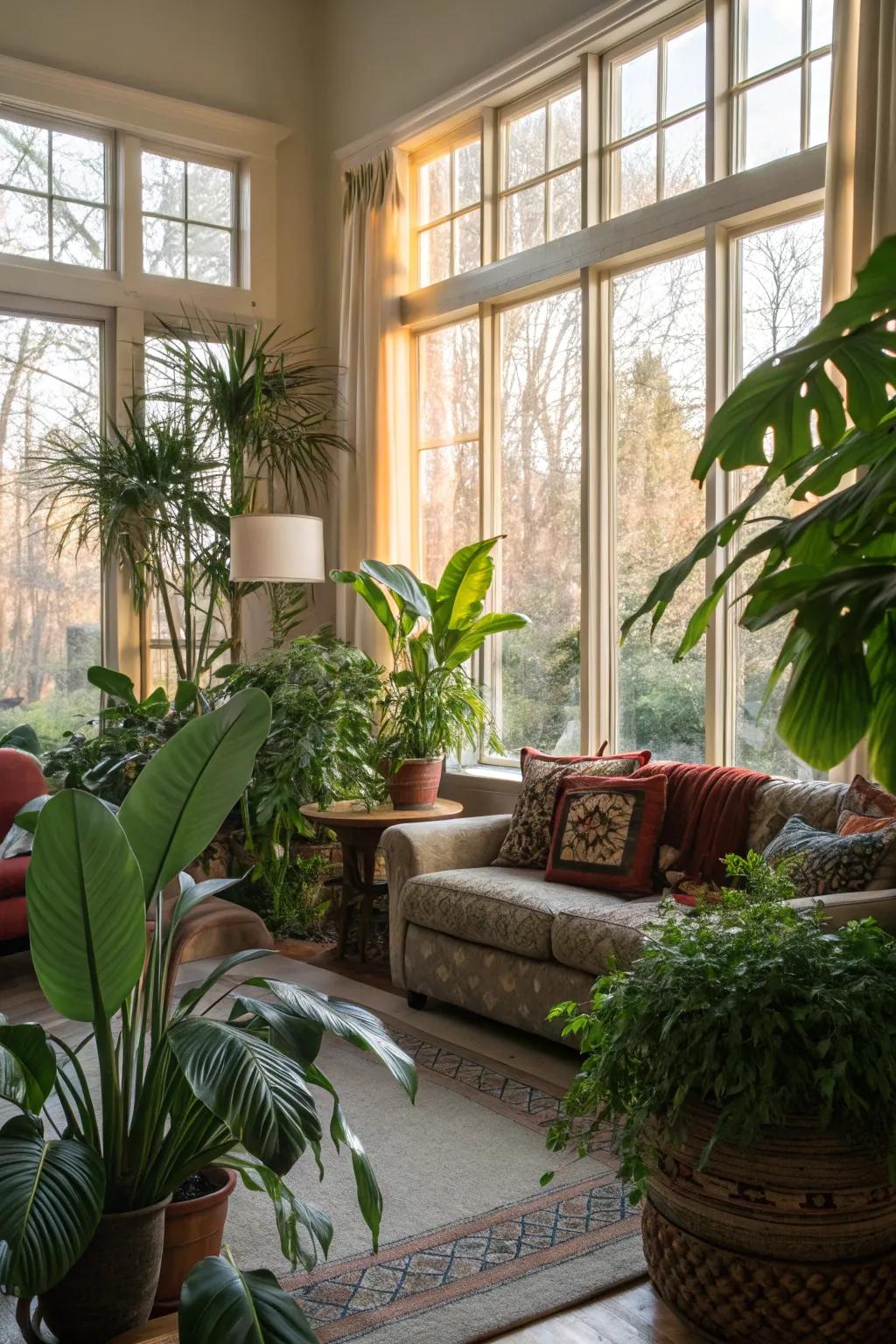 Your space gains vitality and tranquility from natural elements.