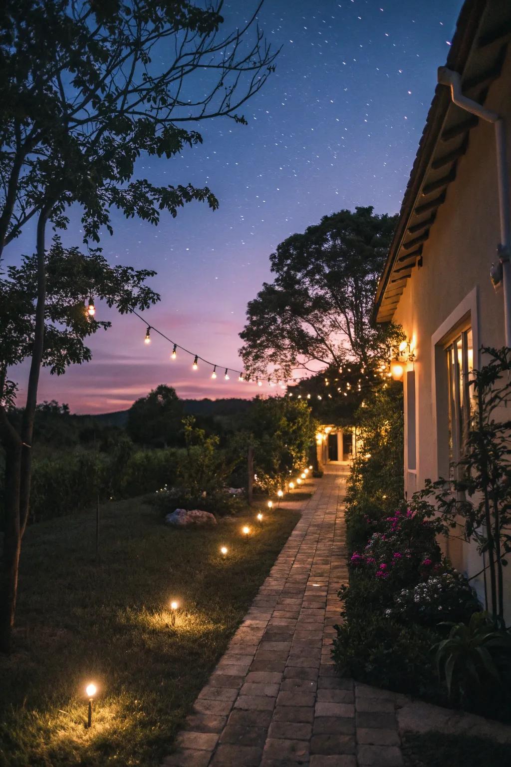 Delight in your nights with the comforting radiance of route illumination.