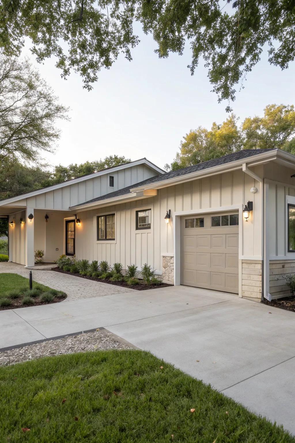A smooth garage integration that complements the home's existing aesthetic.