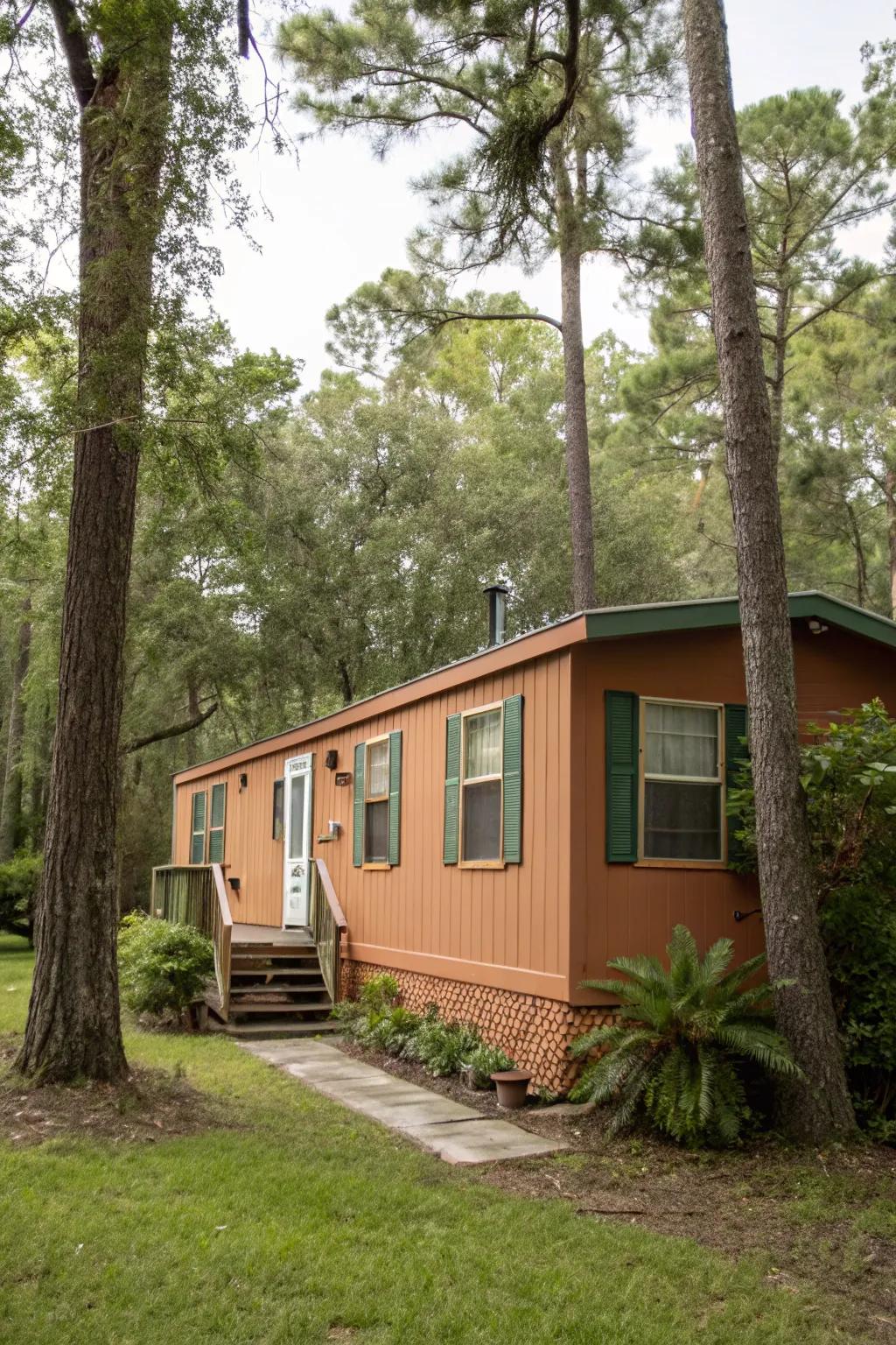 Natural tones synchronize your mobile home with the environment's color palette.