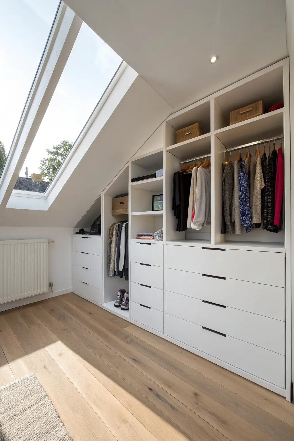 Built-in drawers offer discreet storage solutions, helping to keep a clean, uncluttered look.