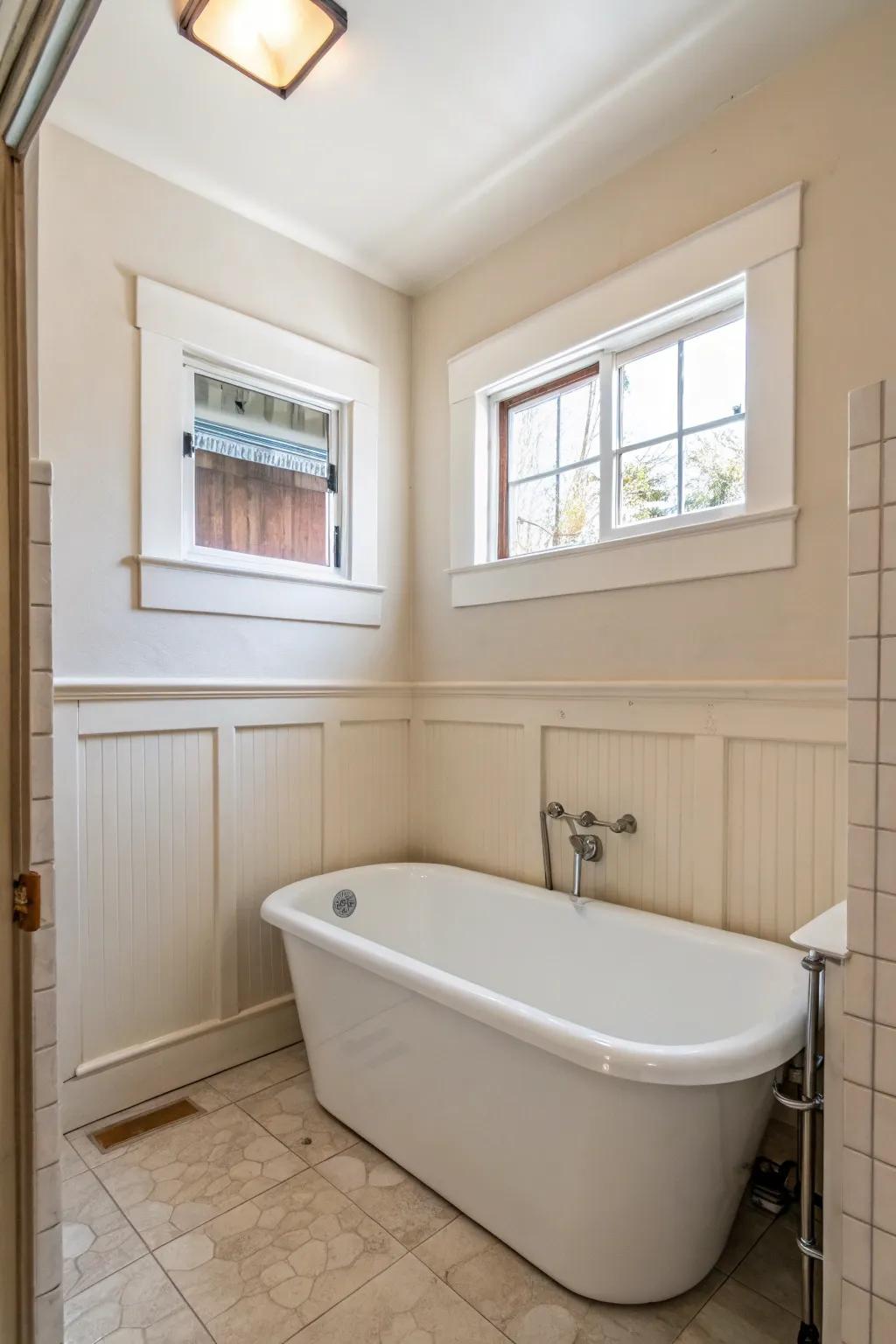 Bright shades can make a small bathroom seem larger and brighter.