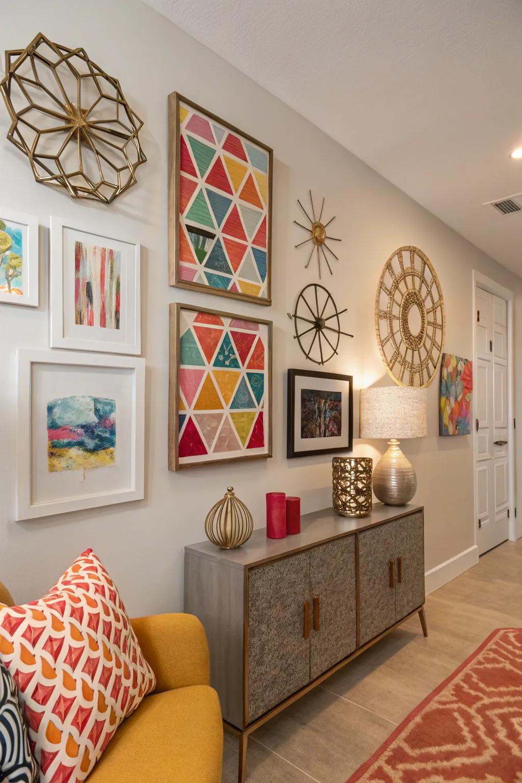 Wall art adds personality without taking up room.
