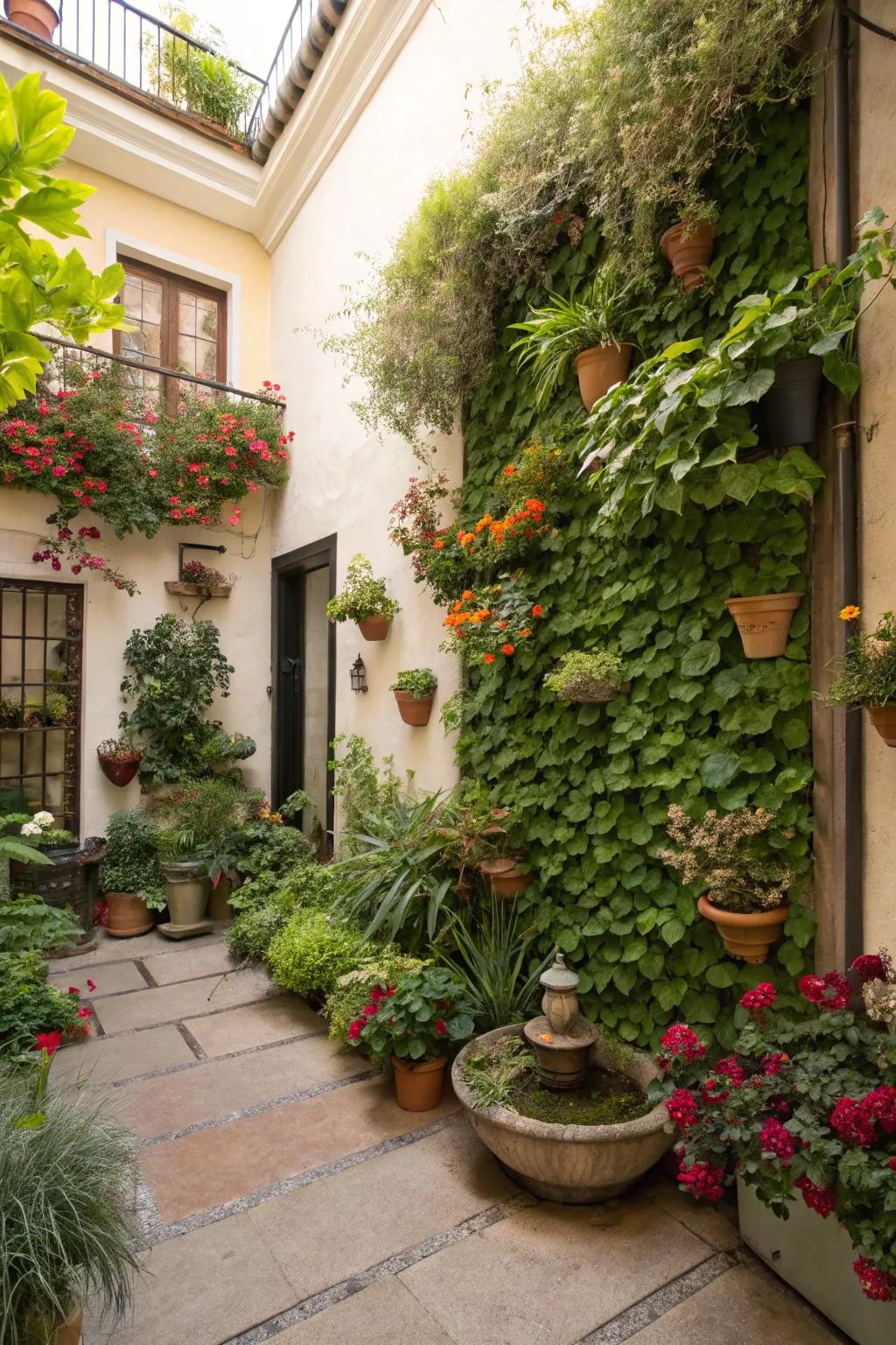 Sky-high gardens contribute richness without using up much space.