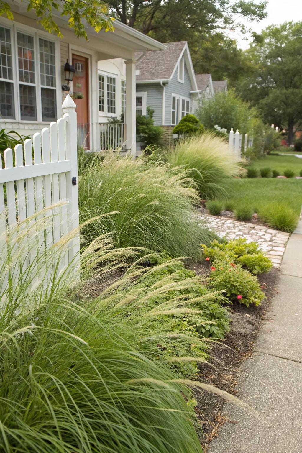 Ornamental grasses add texture and movement to the landscape.