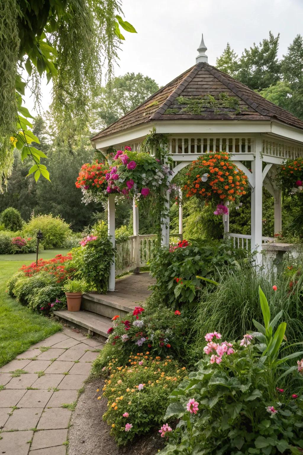 Bring a hint of appeal with a hanging garden gazebo.