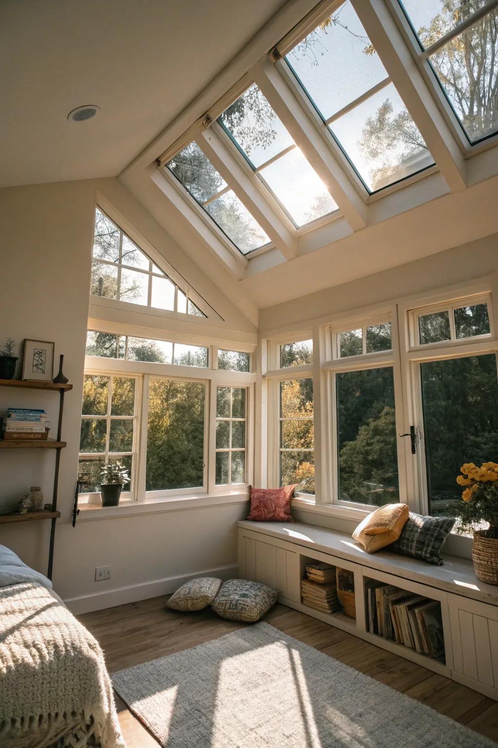 Natural light makes a small area feel welcoming and large.