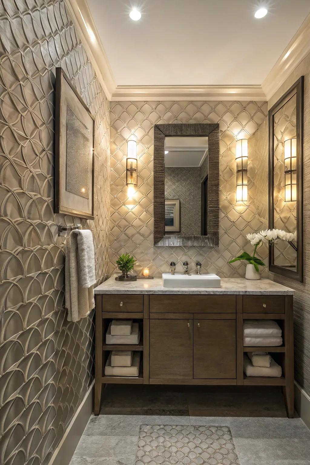 Textured walls add dimension and a tangible luxury.