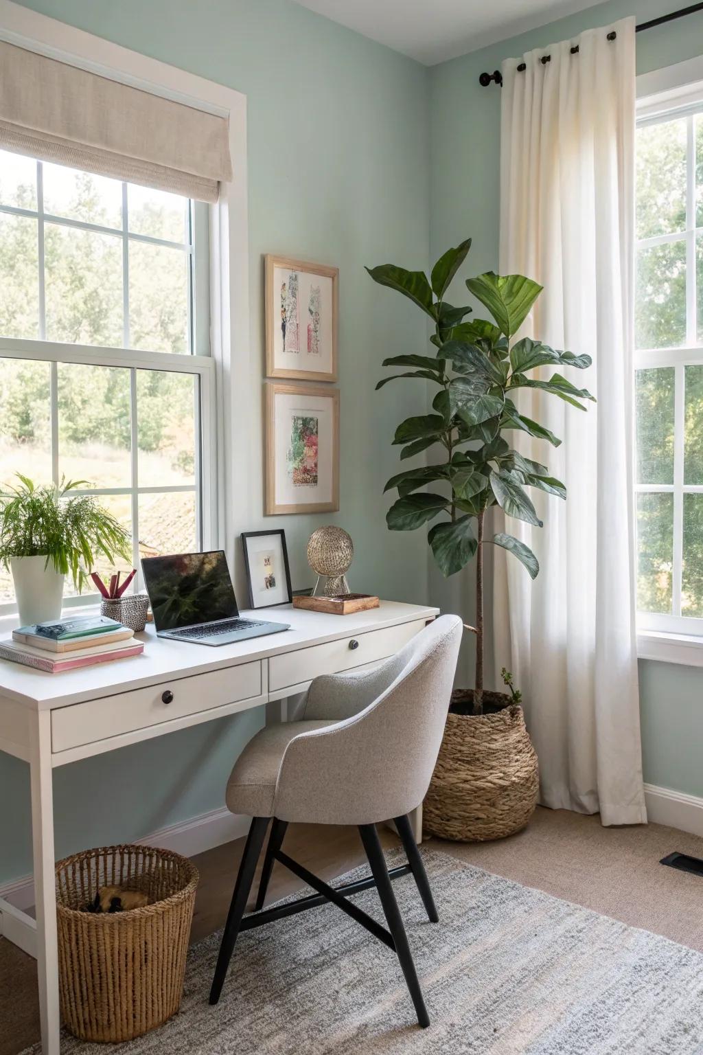 A touch of greenery breathes life into your office space.