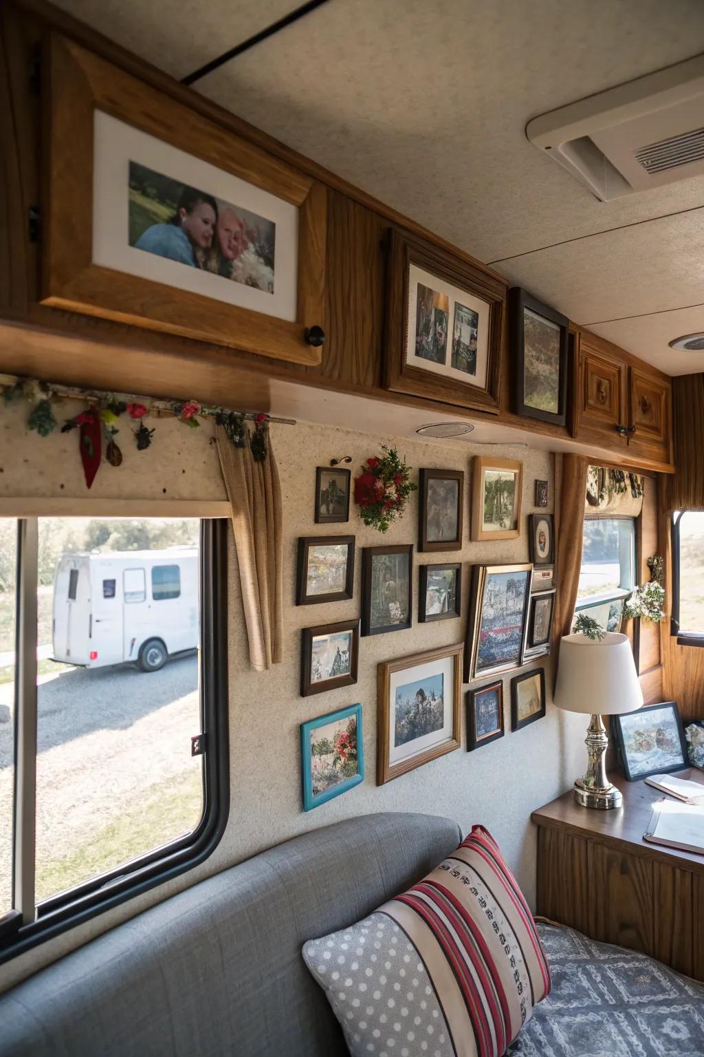 Wall art personalizes your RV, adding a distinctive and homey touch.