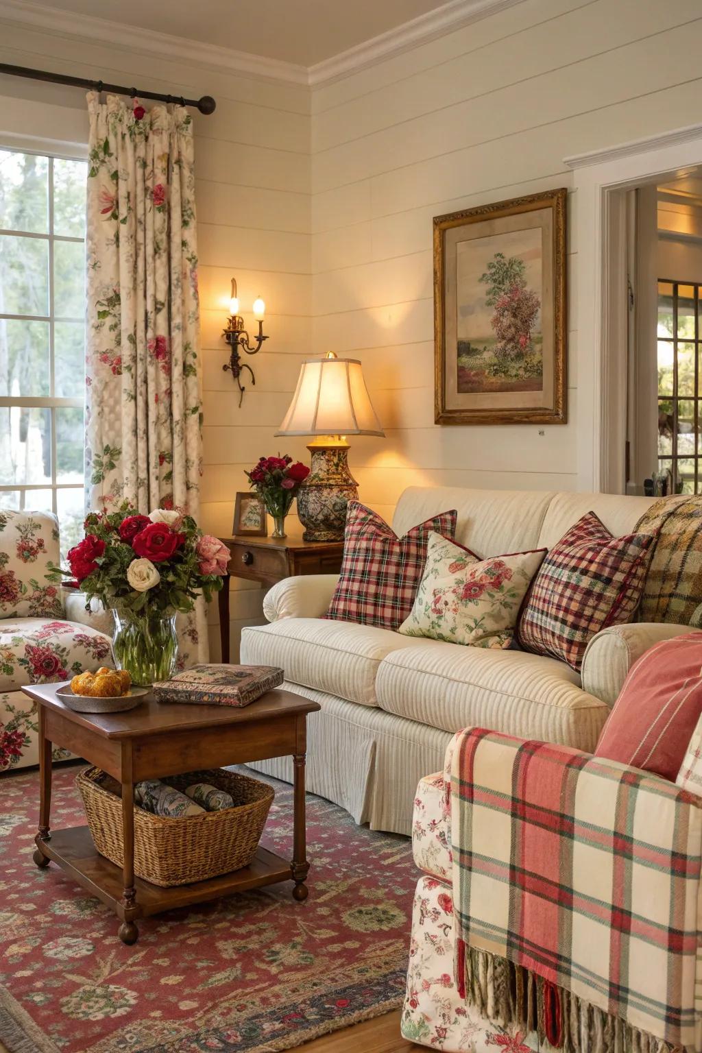 A captivating blend of designs and feel in a Southern living space.