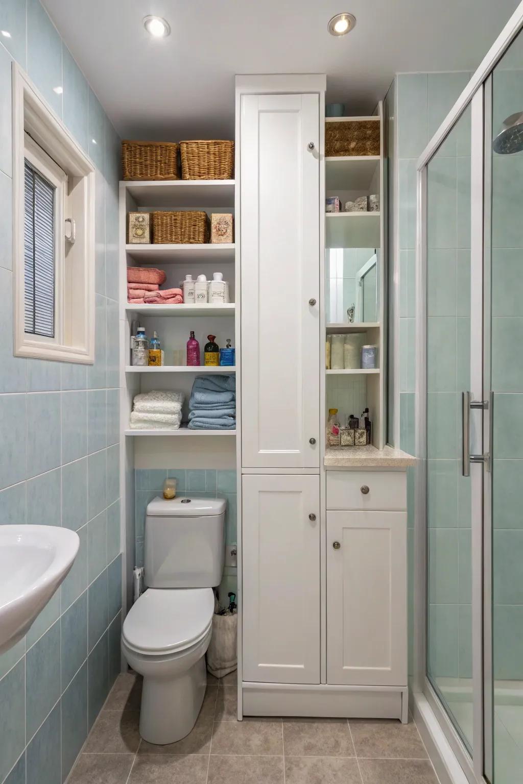 Vertical storage options to free up floor space.