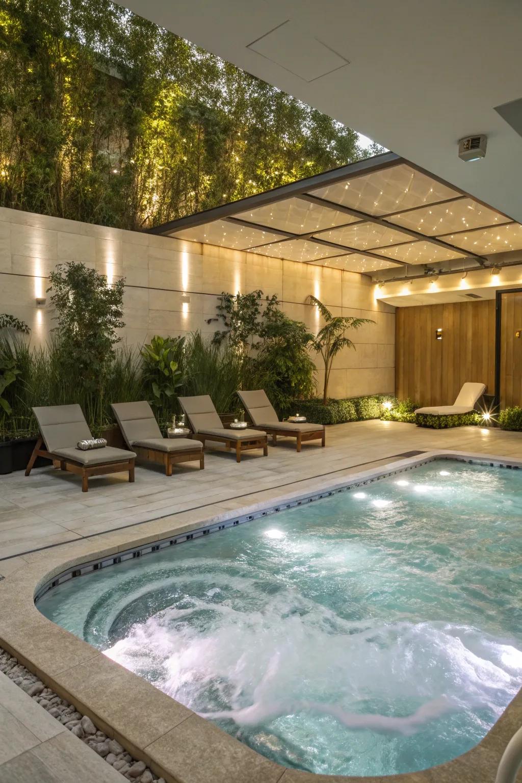 Indulge in a spa-like experience with your petite pool.