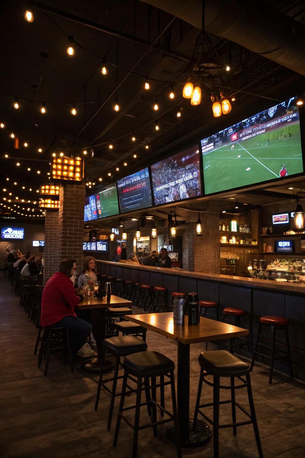 Subtle lighting sets the scene for an engaging game-watching experience.
