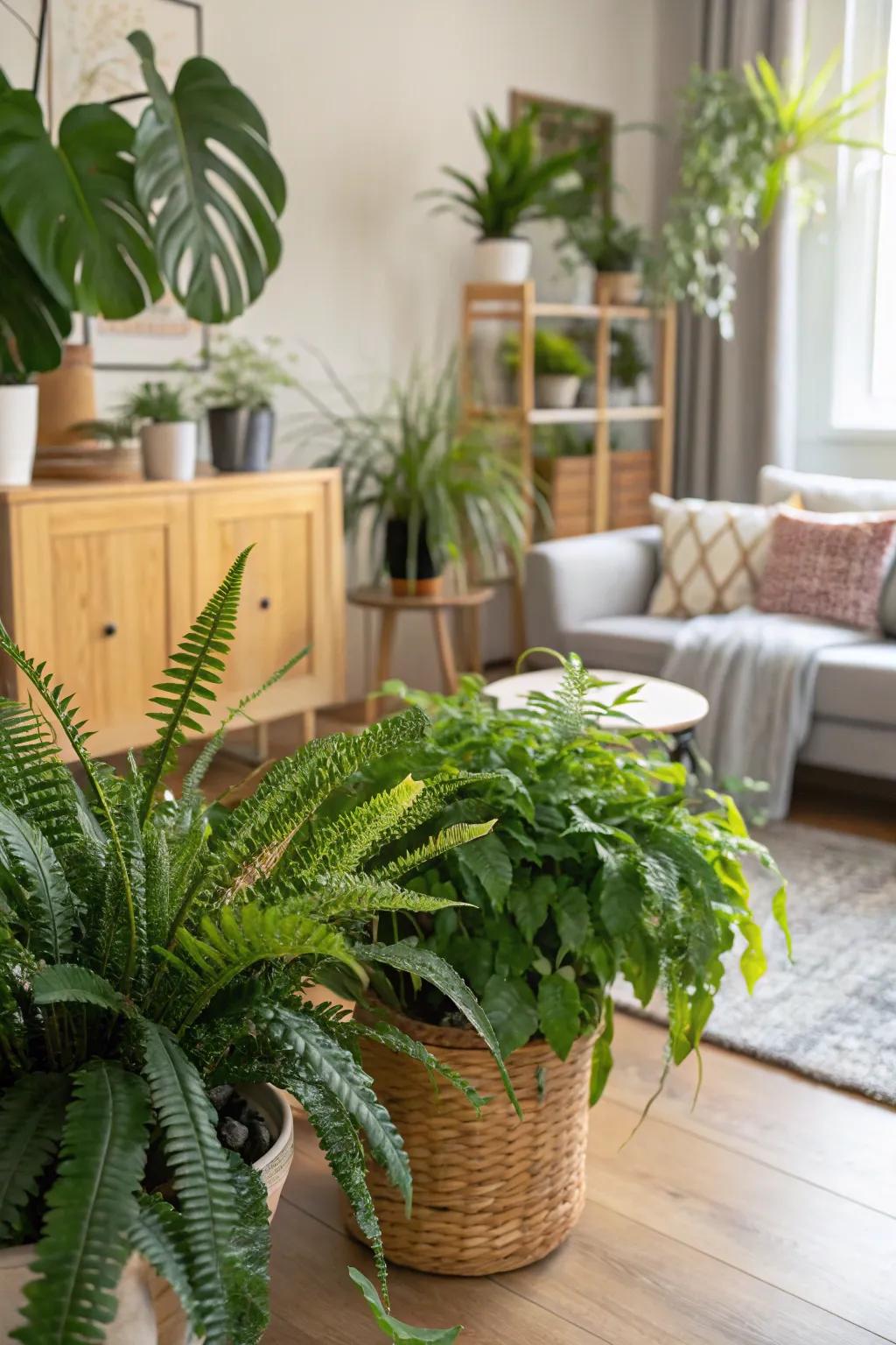 Houseplants give off a fresh, lush feeling that’s ideal for spring décor.