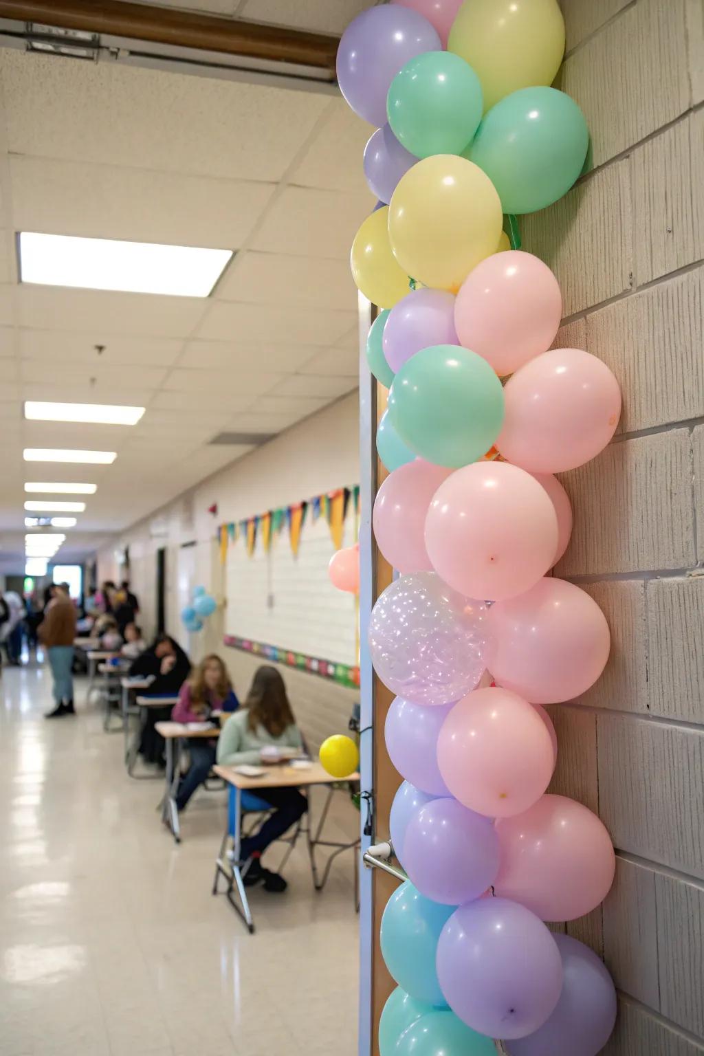 Soft balloon ornamentation adding a festive element