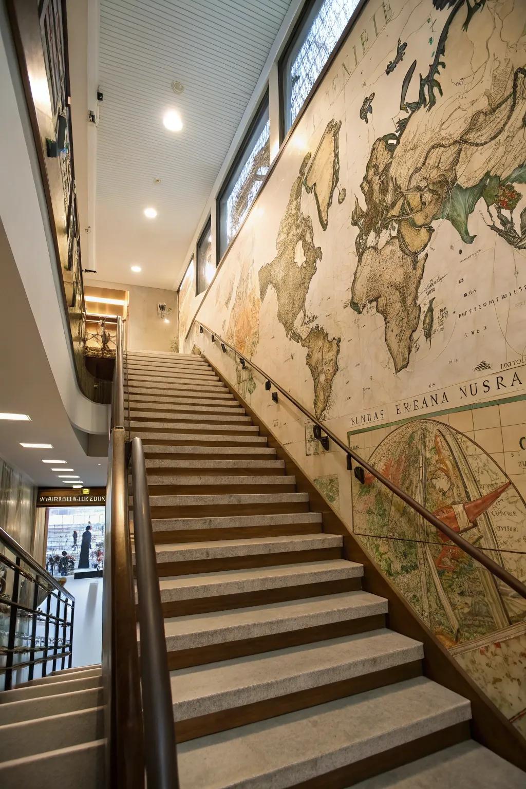 With a vintage map mural, you can travel back in time.