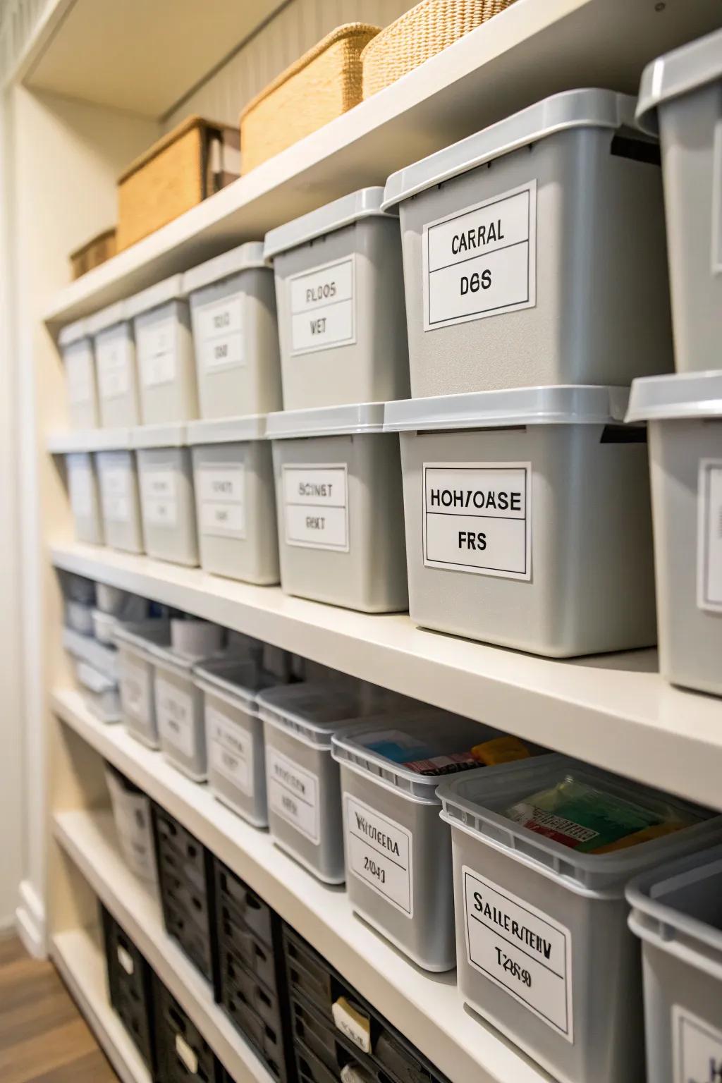Tags keep your storage area organized and accessible.