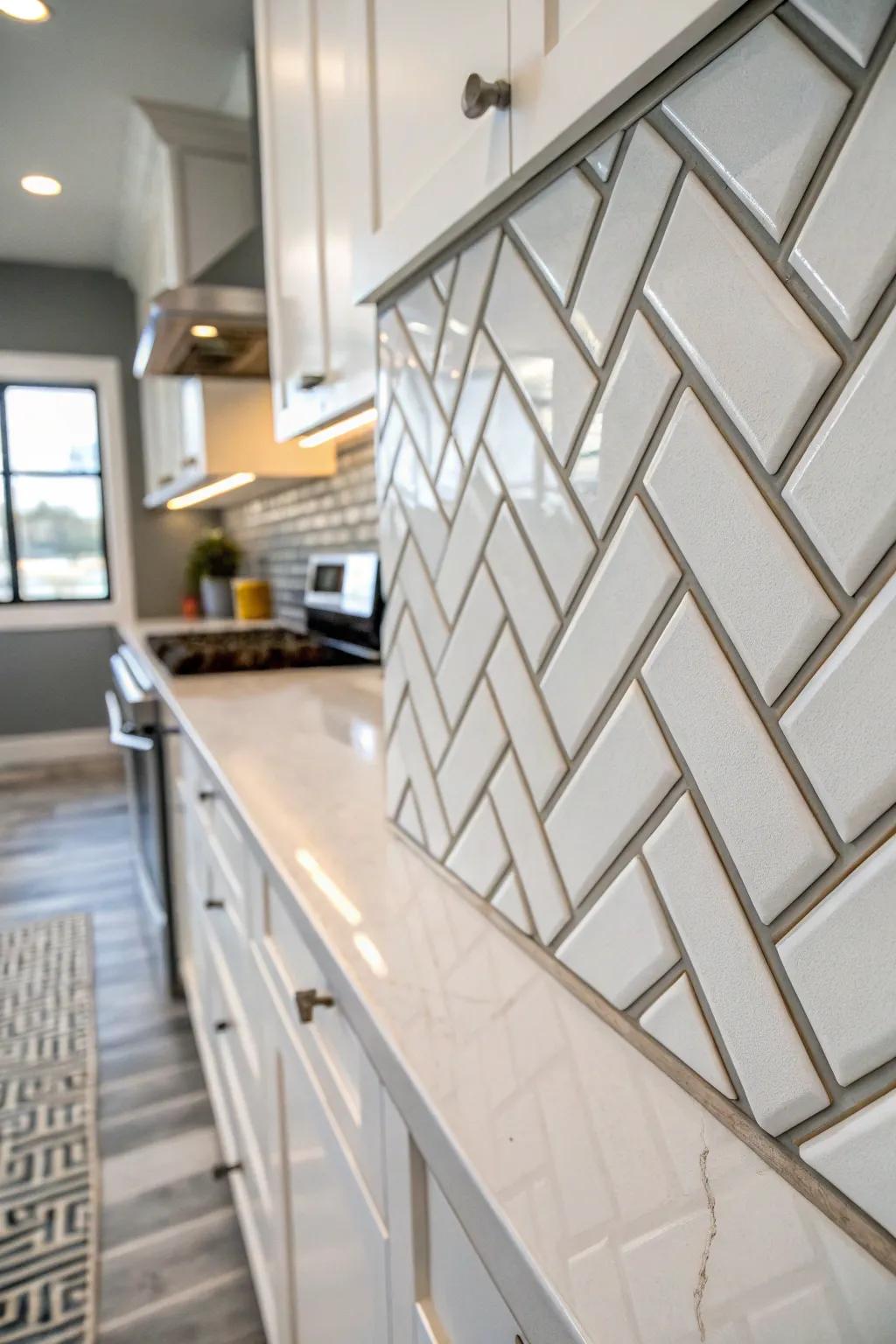 Refined and stylish: chevron arrangement.