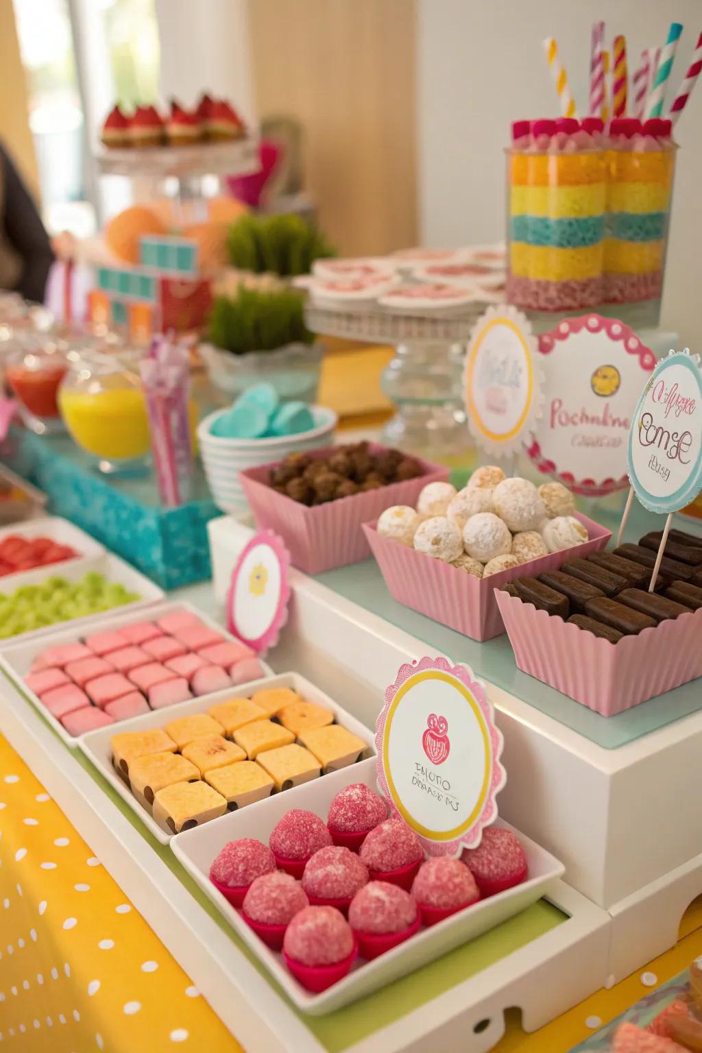 A DIY sweet station adds a tasty touch to any Sweet 16 celebration.