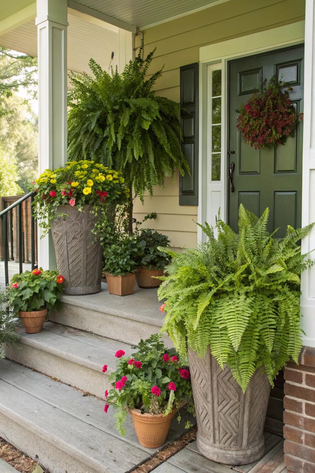 Layered containers give extra measurement and depth.