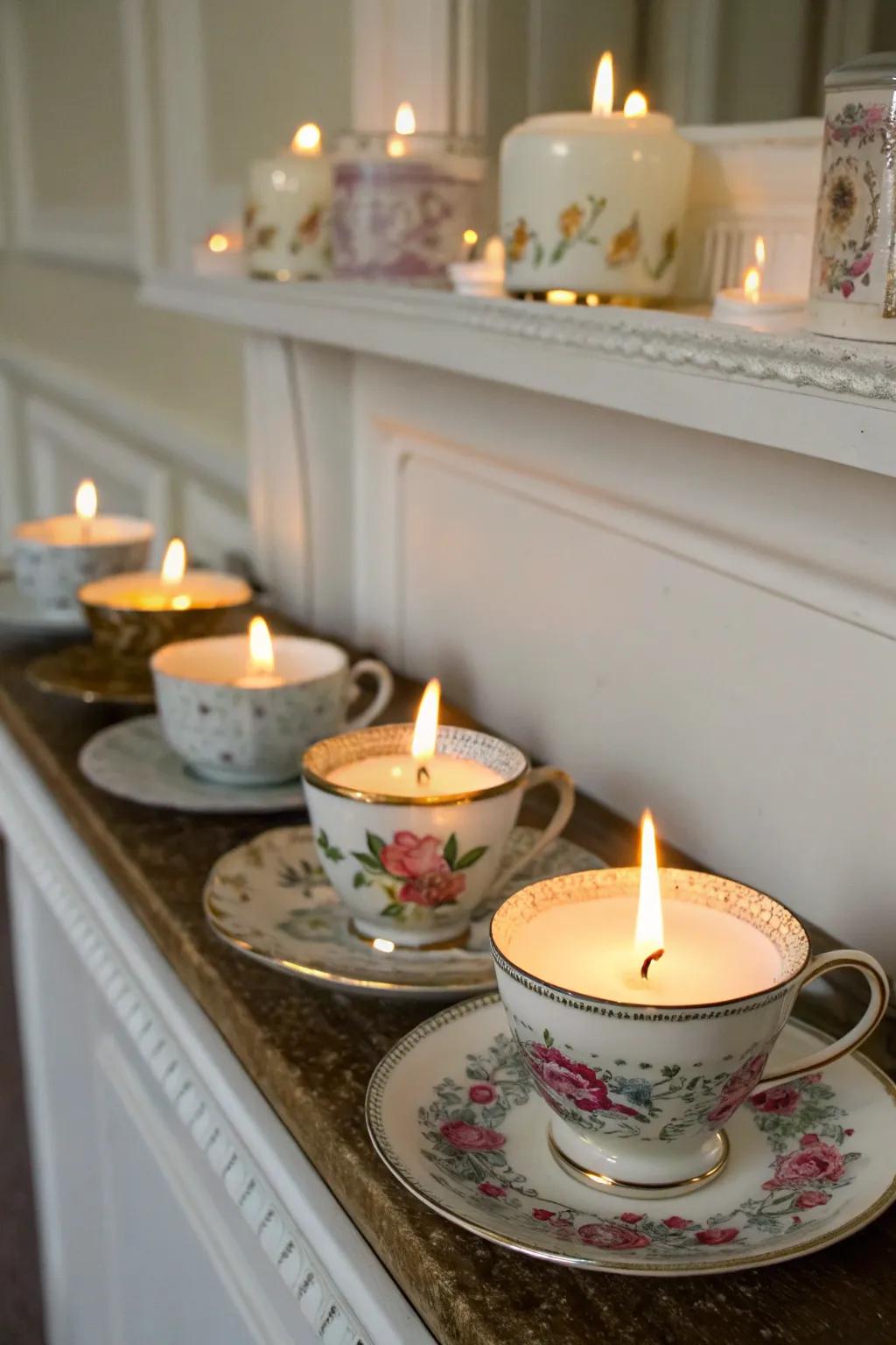 Classic teacup lights bring refinement to any location.