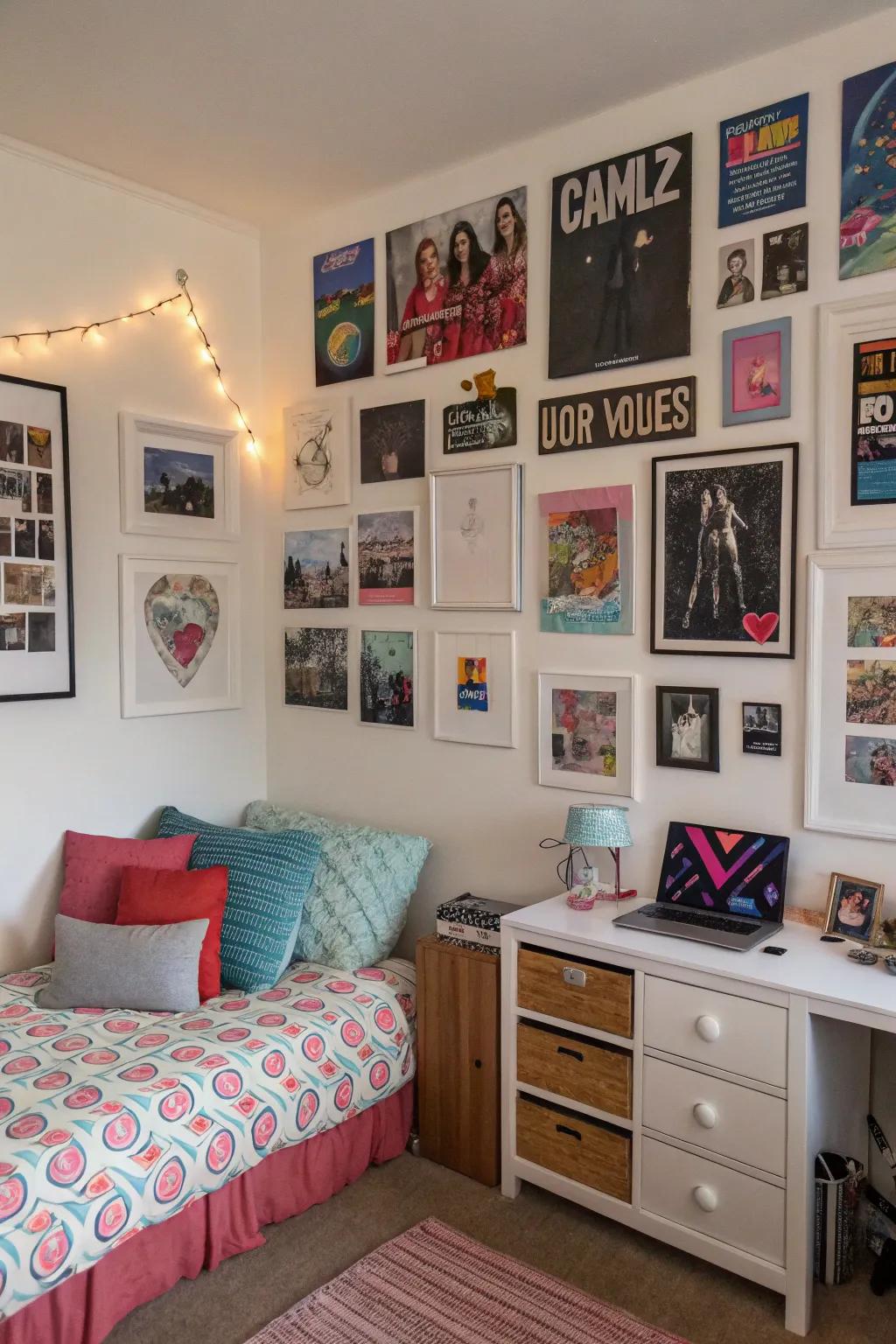 Picture walls contribute distinctiveness and personal style.