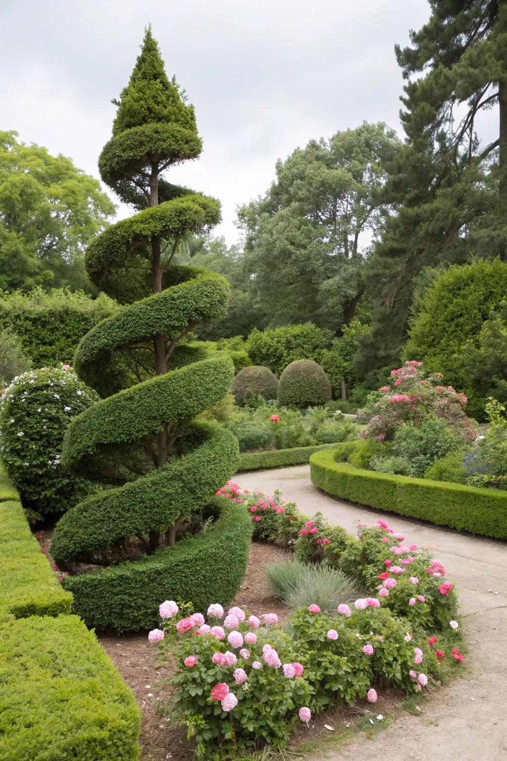 Transform your Arborvitae into a dynamic sculpture with imaginative topiary forms.