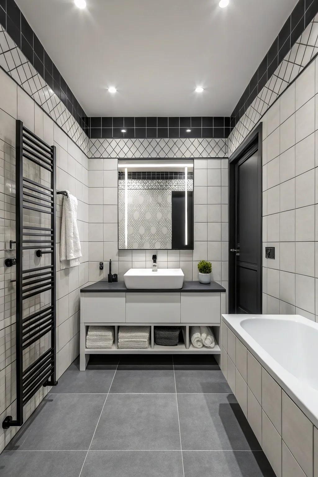 Embrace modern sophistication with a single-color tile scheme.